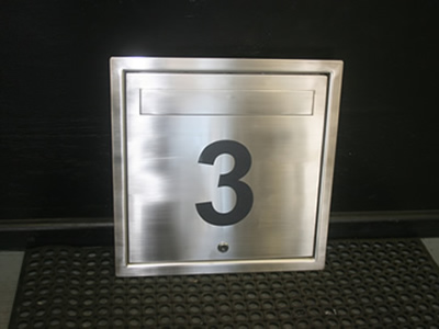 Stainless steel letterbox face